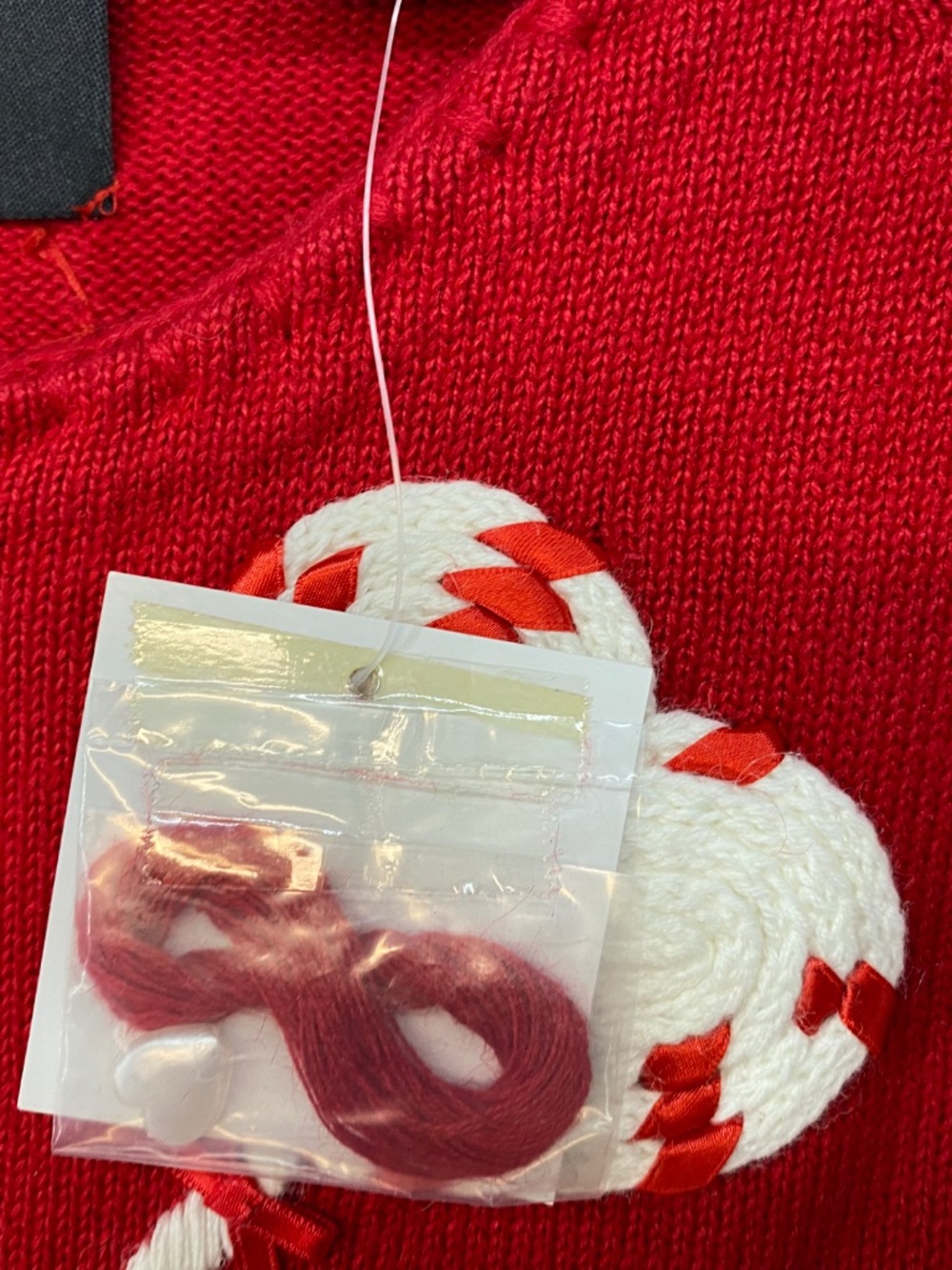 NEW! Vintage Michael Simon Cardigan M • Heart Lollipop Red • 2000 • Art To Wear - Picture 6 of 10